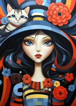 Bluebird Puzzle Portrait Women And Animals*Femme Chats|Hommes Et Femmes