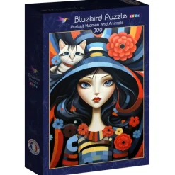 Bluebird Puzzle Portrait Women And Animals*Femme Chats|Hommes Et Femmes
