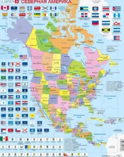 Larsen Puzzle Cadre - Amérique du Nord (en Russe)*Enfant Cadre|Puzzles Pour Enfants