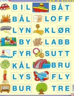 Larsen Puzzle Cadre - Apprendre à épeler 4 (en Norvégien)*Enfant Cadre|Puzzles Pour Enfants
