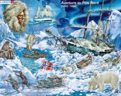 Larsen Puzzle Cadre - Aventure au Pôle Nord (en Français)*Enfant Cadre|Puzzles Pour Enfants