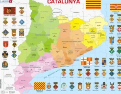 Larsen Puzzle Cadre - Carte de la Catalogne (en Catalan)*Enfant Cadre|Espagne