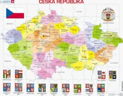 Larsen Puzzle Cadre - Carte de la République Tchèque (en Tchèque)*Enfant Cadre|Puzzles Pour Enfants