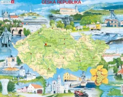 Larsen Puzzle Cadre - Carte de la République Tchèque (en Tchèque)*Enfant Cadre|Puzzles Pour Enfants