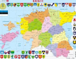Larsen Puzzle Cadre - Carte de l'Estonie (en Estonien)*Enfant Cadre|Puzzles Pour Enfants