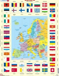 Larsen Puzzle Cadre - Europa (en Hollandais)*Enfant Cadre|Puzzles Pour Enfants