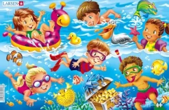Larsen Puzzle Cadre - Jeux d'enfants à la Mer*Femme/Enfant Cadre|Bébés Et Enfants