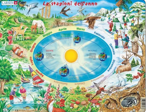 Larsen Puzzle Cadre - Le stagioni dell'anno (en Italien)*Enfant Cadre|Puzzles Pour Enfants