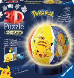Ravensburger Puzzle 3D - Puzzle 3D Ball Illuminé - Pokémon*Enfant 3D|Animaux Fantastiques