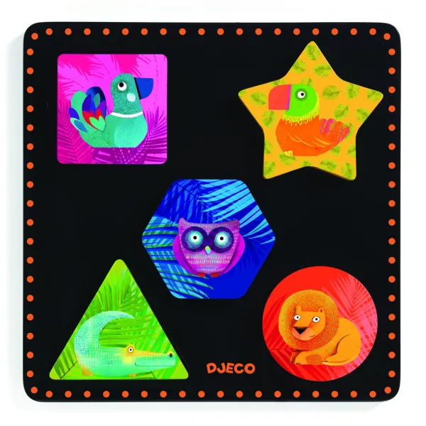 Djeco Puzzle en Bois - Geochic*Enfant Puzzles Enfants|À Partir De 2 Ans