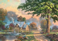 Schmidt Spiele Puzzle en bois - Le Vieux Moulin à Eau* Puzzles Adultes|Chevaux