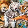 Trefl Wood Craft Puzzle en Bois - Wild Cats in the Jungle* Puzzles Adultes|Animaux Sauvages