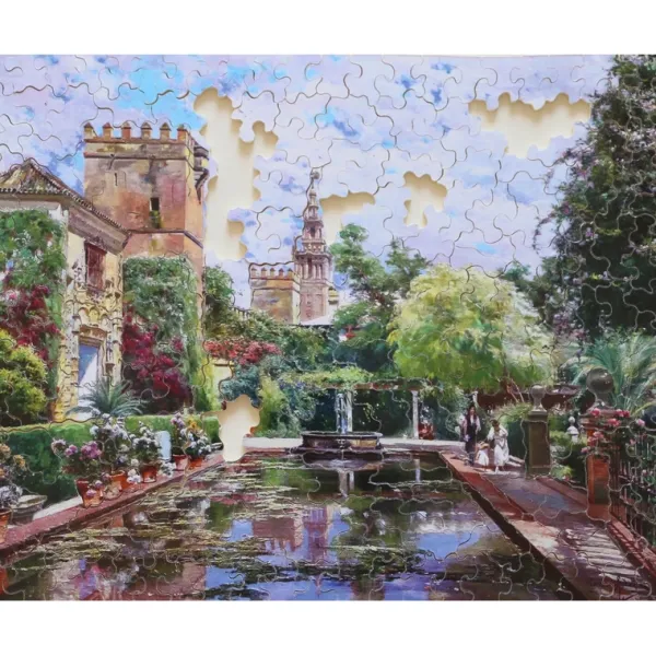 Puzzle Michèle Wilson Puzzle en Bois Découpé à la Main - Manuel Garcia Y Rodriguez - Le Bassin D'Alcazar* Puzzles Adultes|Art