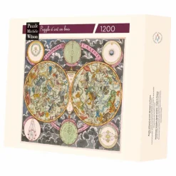 Puzzle Michèle Wilson Puzzle en Bois Découpé à la Main - Planisphère Céleste* Puzzles Adultes|Cartes Du Monde