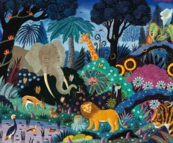 Puzzle Michèle Wilson Puzzle en Bois Découpé à la Main - Nuit Dans La Jungle*Enfant Puzzles Adultes|Puzzles Pour Enfants