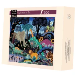 Puzzle Michèle Wilson Puzzle en Bois Découpé à la Main - Nuit Dans La Jungle*Enfant Puzzles Adultes|Puzzles Pour Enfants