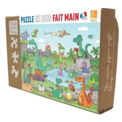 Puzzle Michèle Wilson Puzzle en Bois Découpé à la Main - Cacouault - Dinosaures*Enfant Puzzles Enfants|Puzzles Pour Enfants