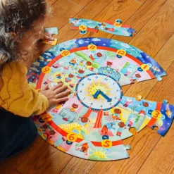 eeBoo Puzzle Horloge*Enfant Puzzles Pour Enfants|Dès 4 Ans : 21 À 30 Pièces