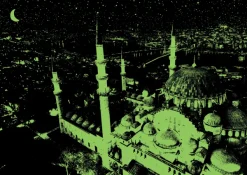 Art Puzzle Puzzle Neon - Mosquée Bleue*Femme Pièces Phosphorescentes|Religions Et Mysticisme