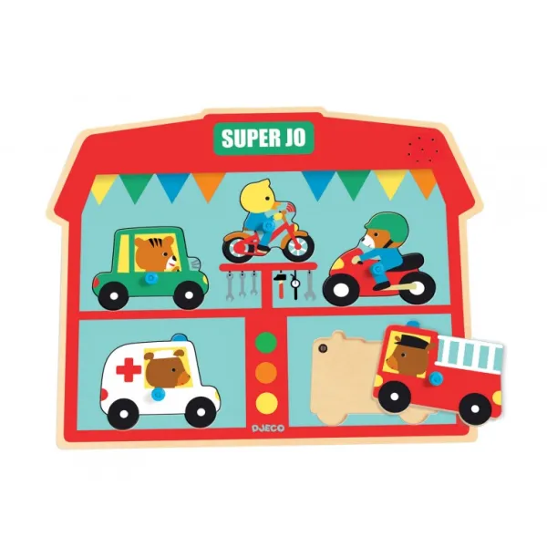 Djeco Puzzle Sonore en Bois - Super Jo*Enfant Puzzles Enfants|À Partir De 2 Ans