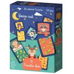 Bluebird Puzzle Puzzles duo - Bonne nuit*Enfant À Partir De 2 Ans|Dès 2 Ans : Moins De 10 Pièces