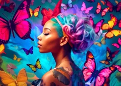 Enjoy Puzzle Reine des Papillons*Femme Hommes Et Femmes|De 1 000 Pièces