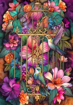 Bluebird Puzzle RomantzArt - Beauté Capturée* Oiseaux|Forêts, Fleurs Et Jardins