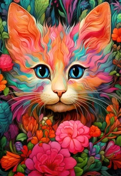 Bluebird Puzzle RomantzArt - Chaton et Fleurs* Chats|Forêts, Fleurs Et Jardins