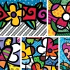 Bluebird Puzzle Romero Britto - Romero Britto - Collage: Hearts and Flowers* De 1 500 Pièces|De 1 500 Pièces