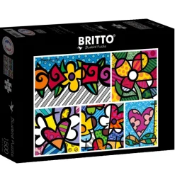 Bluebird Puzzle Romero Britto - Romero Britto - Collage: Hearts and Flowers* De 1 500 Pièces|De 1 500 Pièces