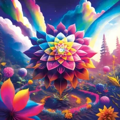 Magnolia Sacred Geometry Flower* Déco Et Objets|Carré