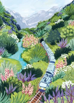 Pieces & Peace Sarah Gesek Studio - Voyage en Train* Trains|Montagnes
