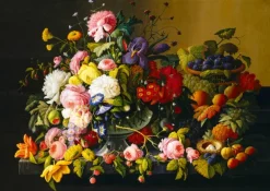 Bluebird Puzzle Severin Roesen - Still Life, Flowers and Fruit, 1855* Art|De 1 000 Pièces