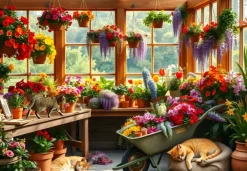 Alipson Puzzle Sieste dans la Serre* Chats|Forêts, Fleurs Et Jardins