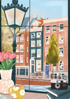 Pieces & Peace Simply, Katy - Amsterdam vue d'un Café* Déco Et Objets|Villes Et Villages