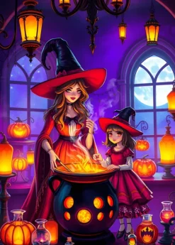Bluebird Puzzle Sortilèges et Citrouilles*Femme Halloween|Gothiques Et Sorcières