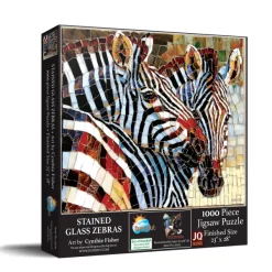 SunsOut Stained Glass Zebras* Autres Animaux|Animaux Sauvages