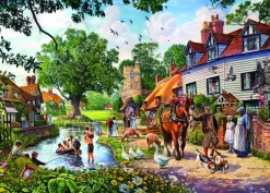 Bluebird Puzzle Steve Crisp - A Village in Summer* Rétros Et Nostalgie|Villes Et Villages