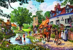 Bluebird Puzzle Steve Crisp - A Village in Summer* Rétros Et Nostalgie|Villes Et Villages