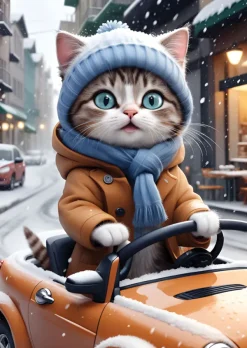 Yazz The Driver Kitty* Chats|Neige