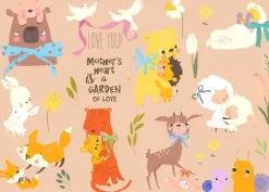 Bluebird Puzzle The Mother's Heart*Enfant Animaux Sauvages|Dès 4 Ans : 21 À 30 Pièces