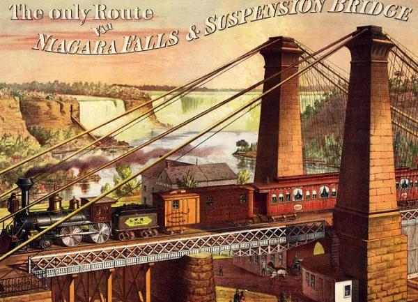 DToys The only Route via Niagara Falls & Suspension Bridge* Rétros Et Nostalgie|Affiches De Cinéma, Publicité