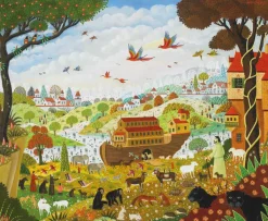 Puzzle Michèle Wilson Thomas Alain - Puzzle en Bois Découpé à la Main - Arche De Noé*Enfant Puzzles Adultes|Puzzles Pour Enfants