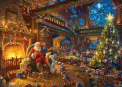 Schmidt Spiele Thomas Kinkade - Santa Claus and His Secret Helper*Femme Noël|De 1 000 Pièces