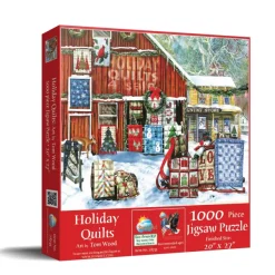 SunsOut Tom Wood - Holiday Quilts* Rétros Et Nostalgie|De 1 000 Pièces