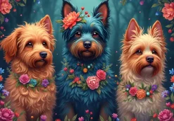 Bluebird Puzzle Trio Canin* Chiens|Forêts, Fleurs Et Jardins