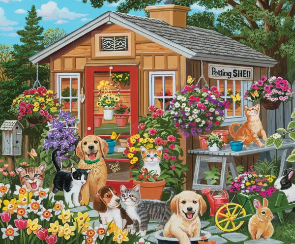SunsOut Visiting the Potting Shed* Chiens|Chats
