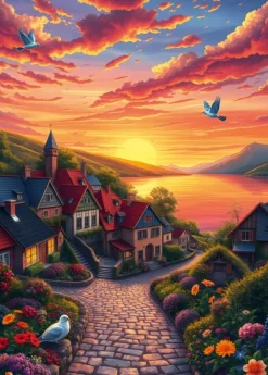 Alipson Puzzle Vue sur le Lac* Villes Et Villages|Forêts, Fleurs Et Jardins