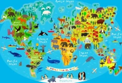 Bluebird Puzzle World Travel Map* Monuments|Dès 9 Ans : 251 À 399 Pièces